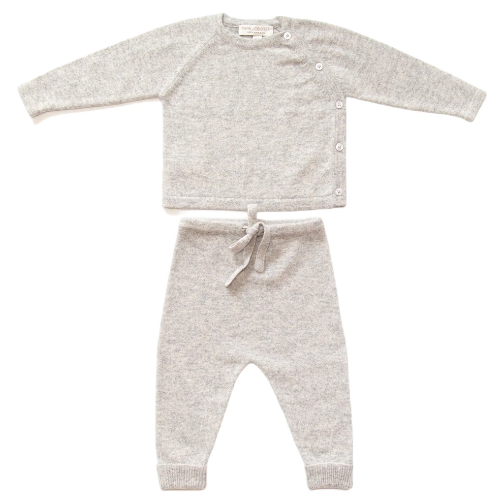 Papa Lobster Baby Set Nika, hellgrau mélange (Größe 62)