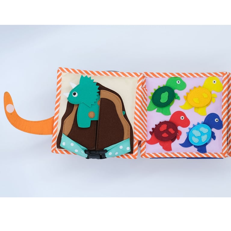 Jolly Designs Dinofreunde – 6 Seiten Mini Quiet Book 1