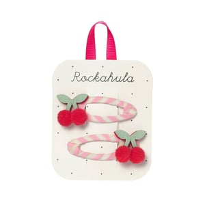Rockahula Kids Haarclips Cherry Kiss Stripy Clips, pink