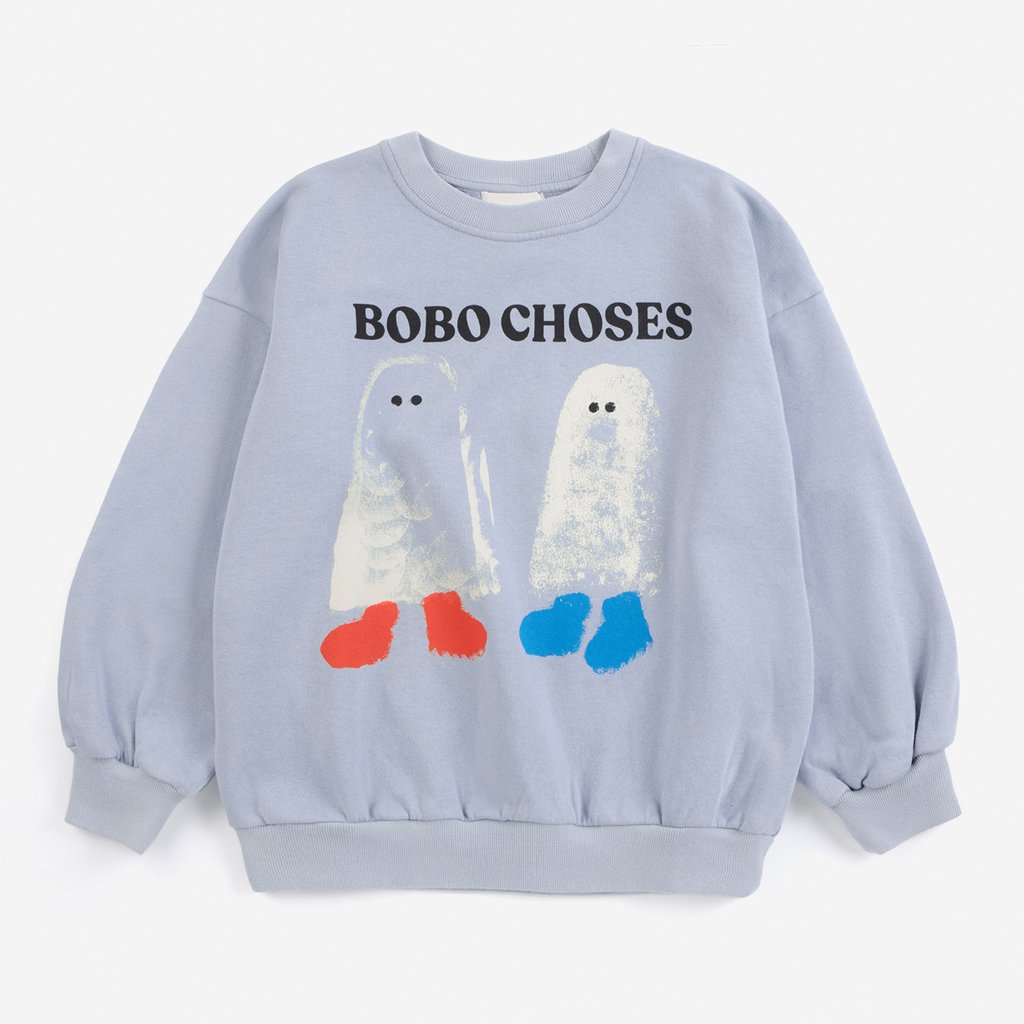 Bobo Choses Sweatshirt Booty Ghosts, light blue