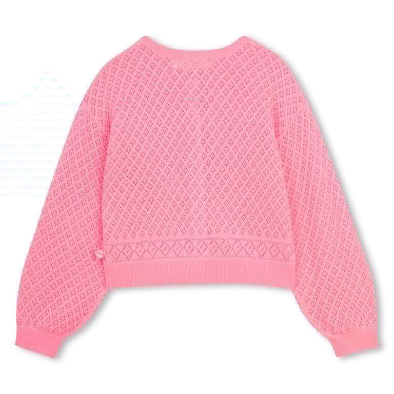 Billieblush Strickcardigan mit Lochmuster & Glitzer, pink 1