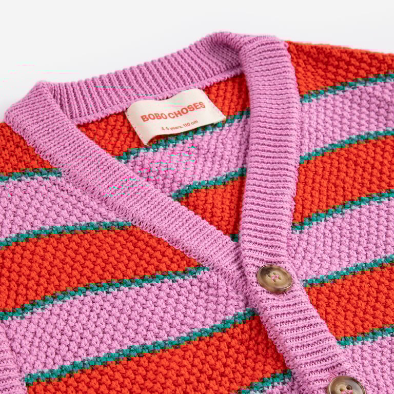 Bobo Choses Strickweste BC Striped, purple 1