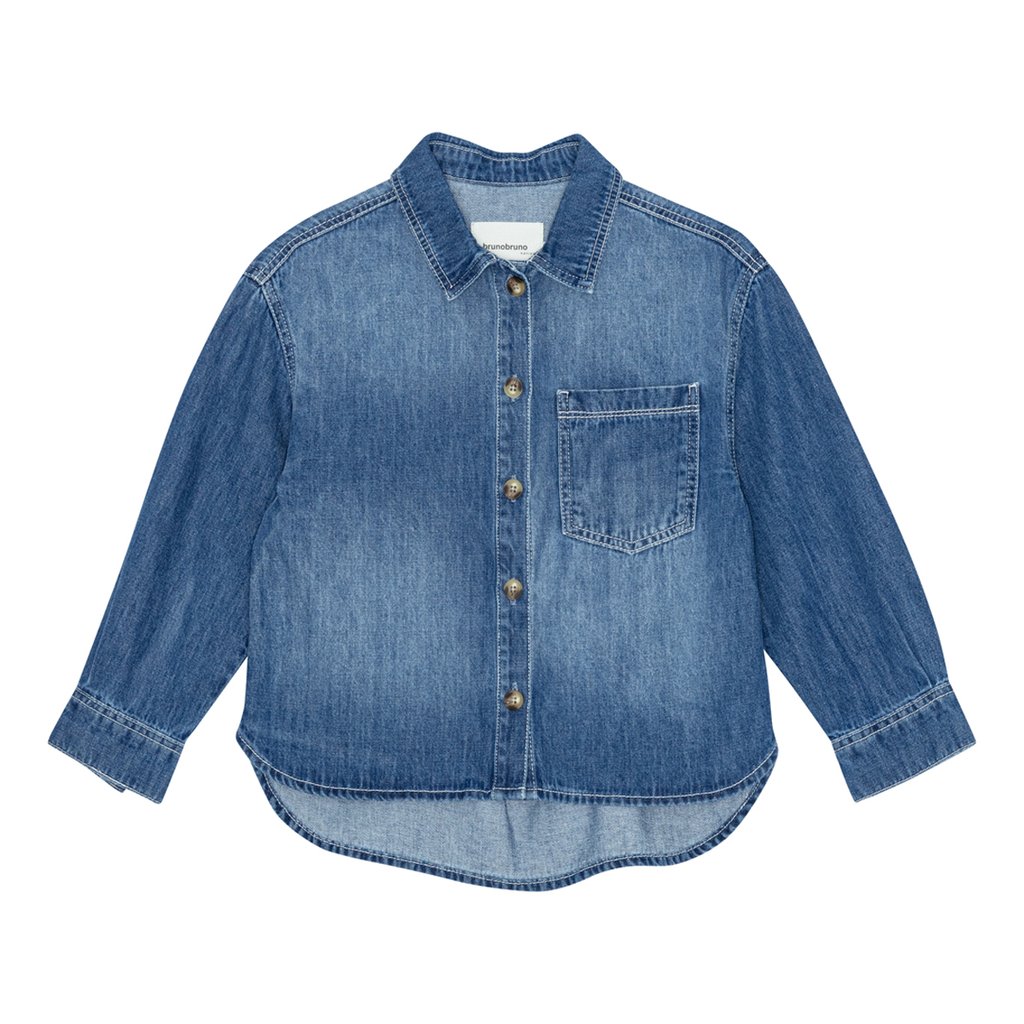Brunobruno nation Jeanshemd Ina, Mid blue denim