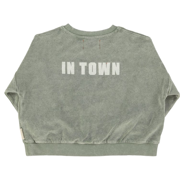 Piupiuchick Sweatshirt. washed green mit „Best Friend“-Print 1