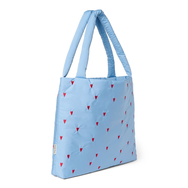 Studio Noos Puffy Mom-bag Light Blue Hearts 1