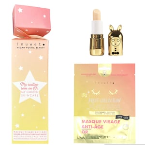 Inuwet Set My golden Skincare Cracker - Anti age face Maske & Cheesecake Lip Balm