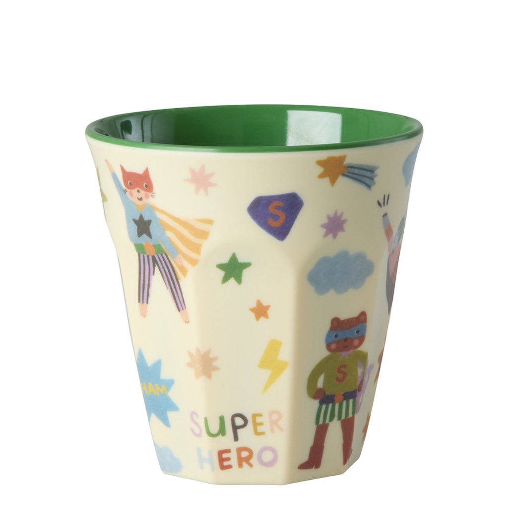 Rice Melamin Medium Becher Hero Print, green
