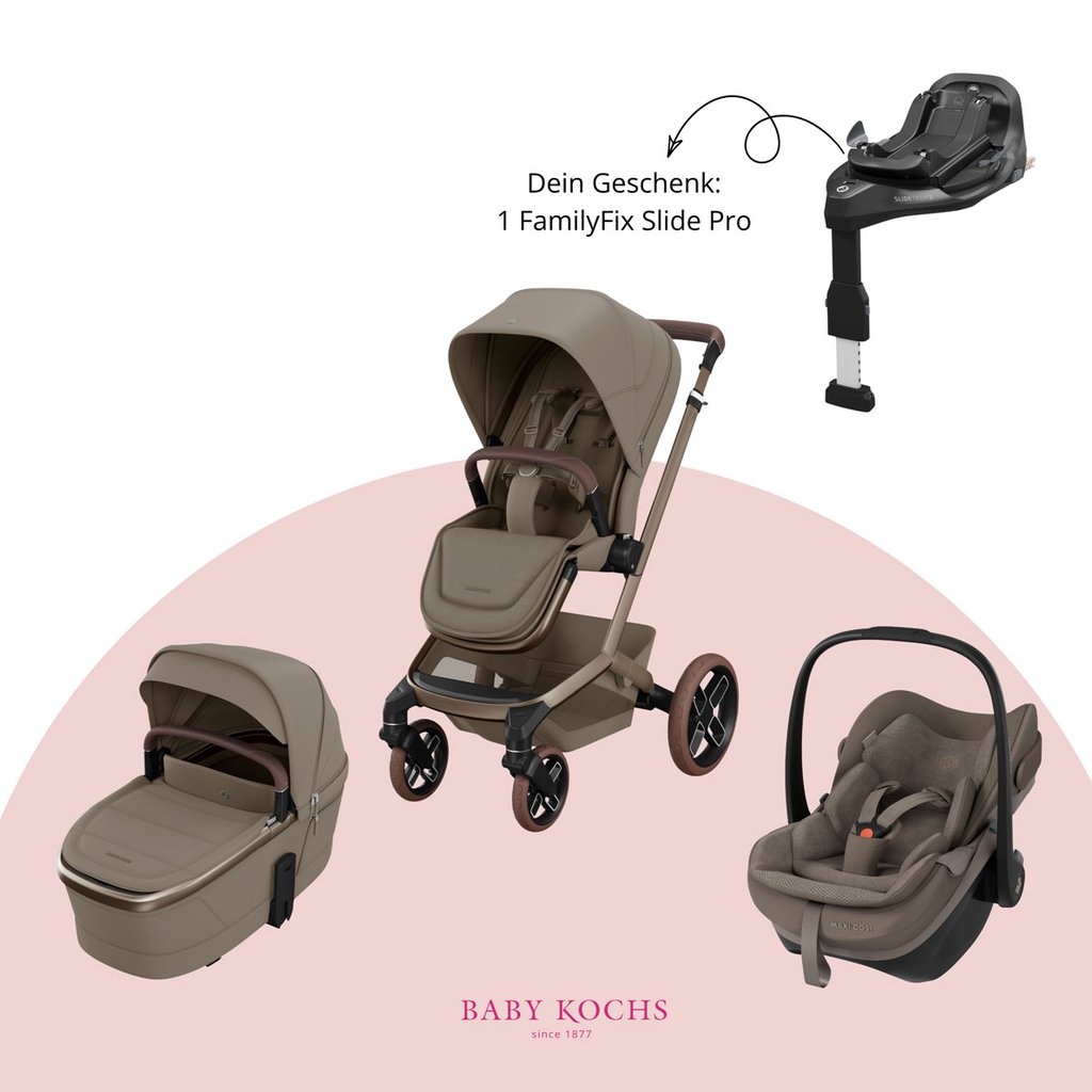 Maxi-Cosi Fame + Pebble Slide Pro Bundle inkl. gratis FamilyFix Slide Pro