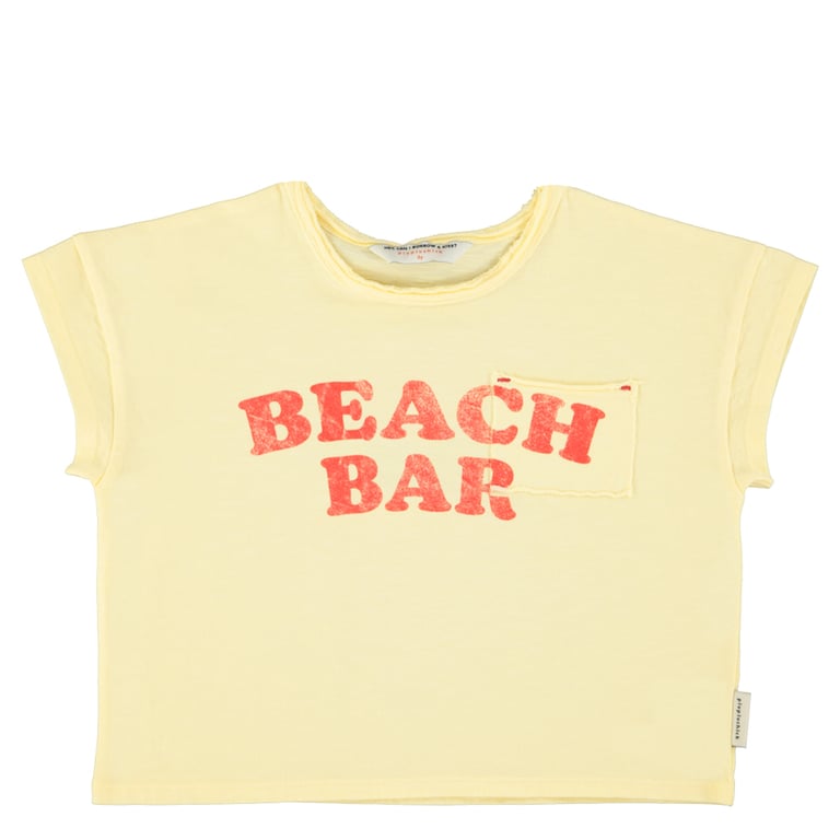 Piupiuchick T-Shirt, light yellow mit beach bar print