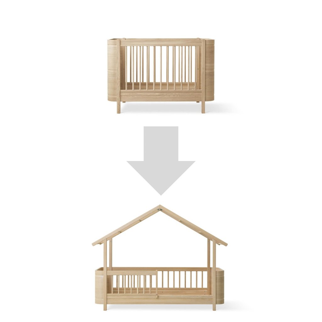 Oliver Furniture Wood Umbauset Mini+ Babybett zum Hausbett, Eiche