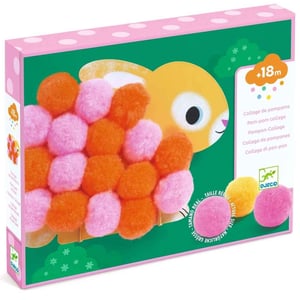 Djeco Bastelpackung Pompom Collage Süße Tiere