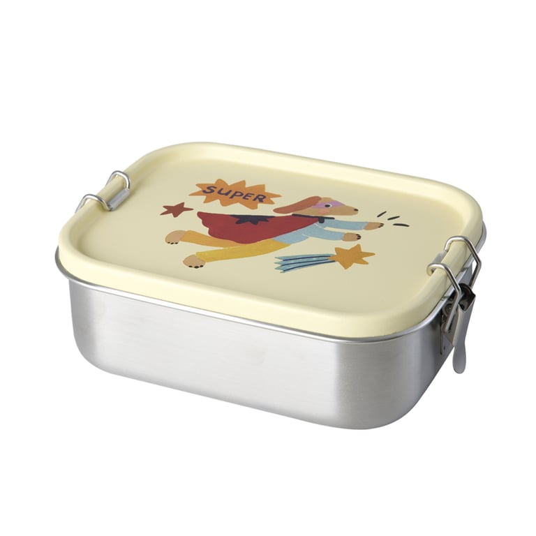 Rice Kleine Edelstahl-Lunchbox mit Hero Print, cream