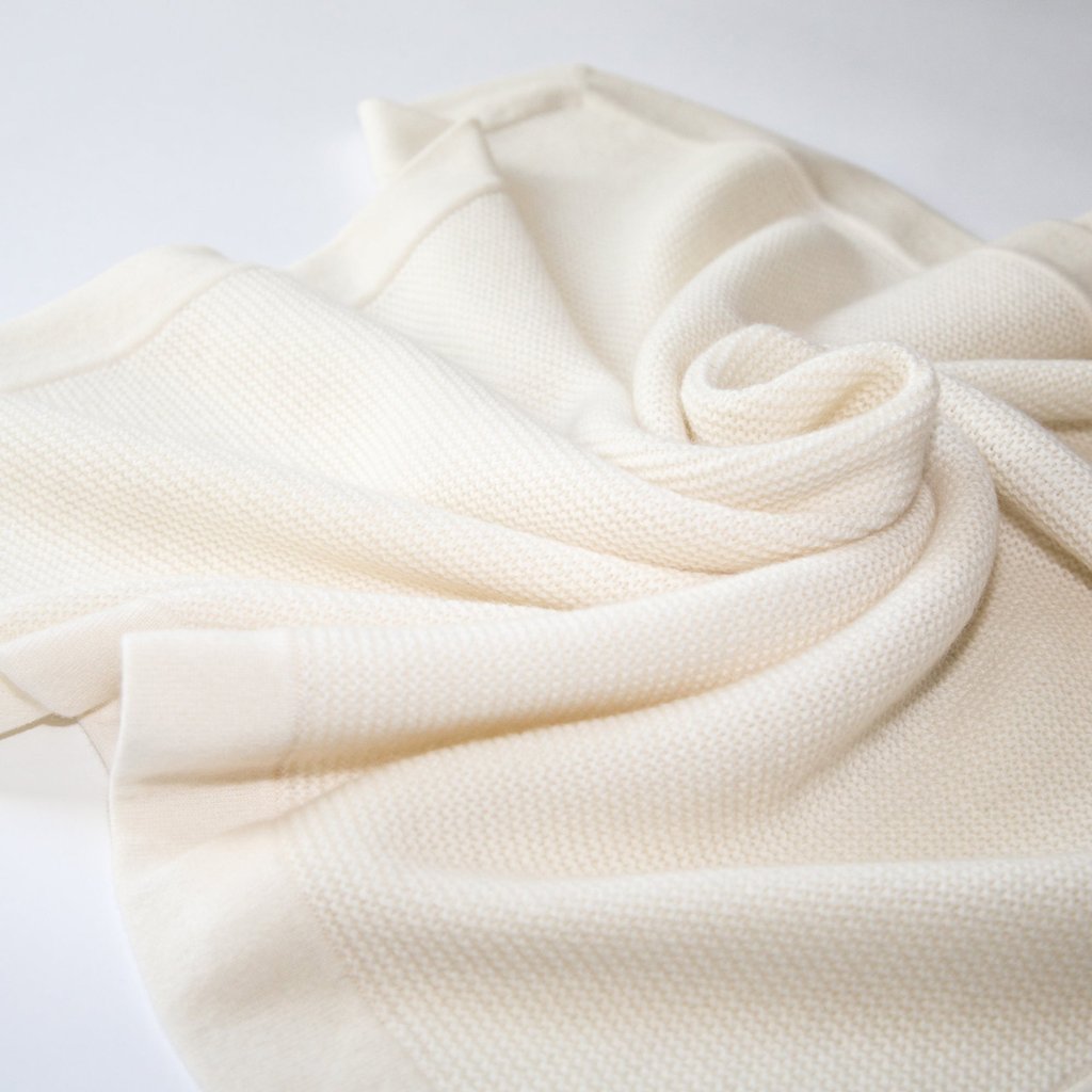Papa Lobster Kaschmir Babydecke Pearl, naturweiß