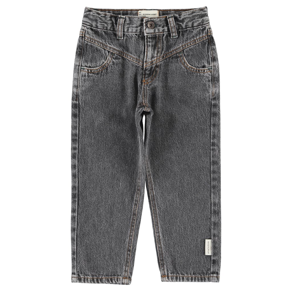 Piupiuchick Jeans mom fit, Washed black denim