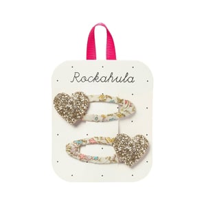 Rockahula Kids Haarspangen Petal Glitter Heart Clips, gold