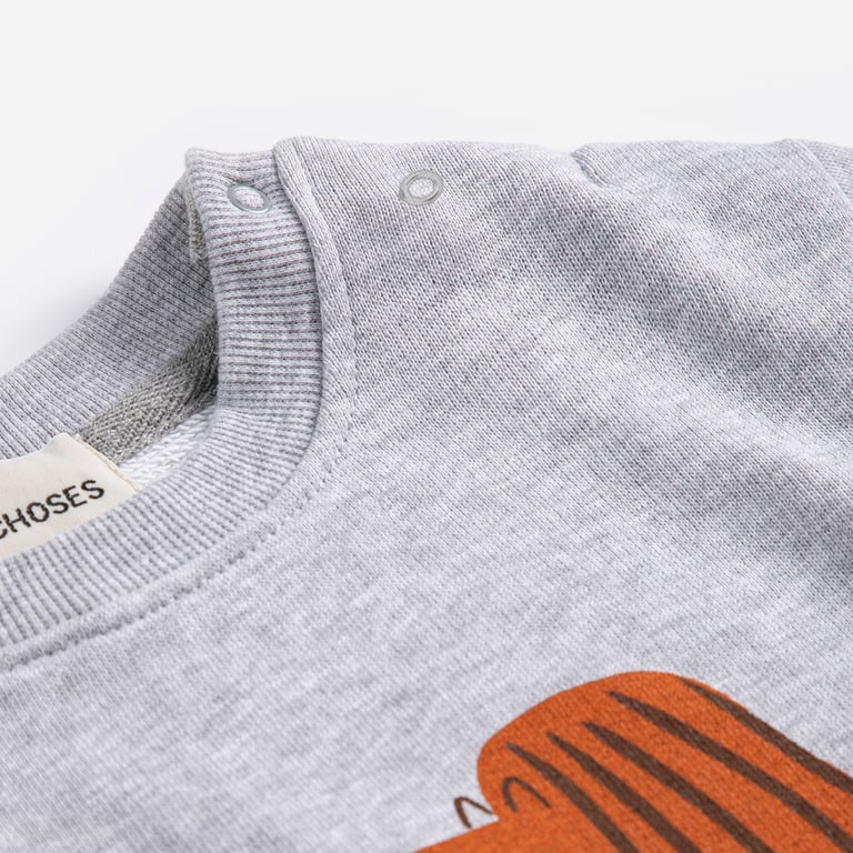 Bobo Choses Baby Sweatshirt Friends in a Pickle, heather grey 1