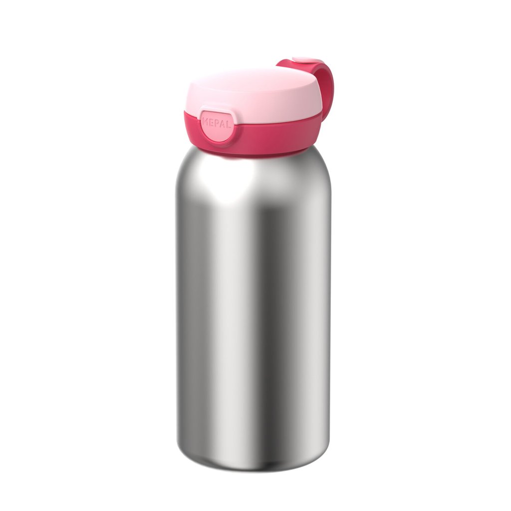 Mepal Edelstahl Trinkflasche Campus mit Klappdeckel 600 ml, Cool pink