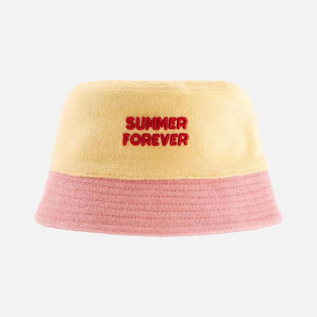 Chamaye Sonnenhut Bucket Hat Bob Summer forever, pink yellow/ light blue