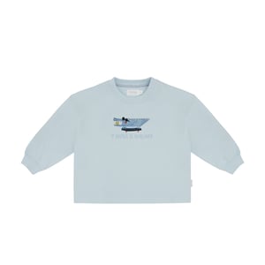 Leevje Unisex Oversized Sweatshirt Crocodile, aqua
