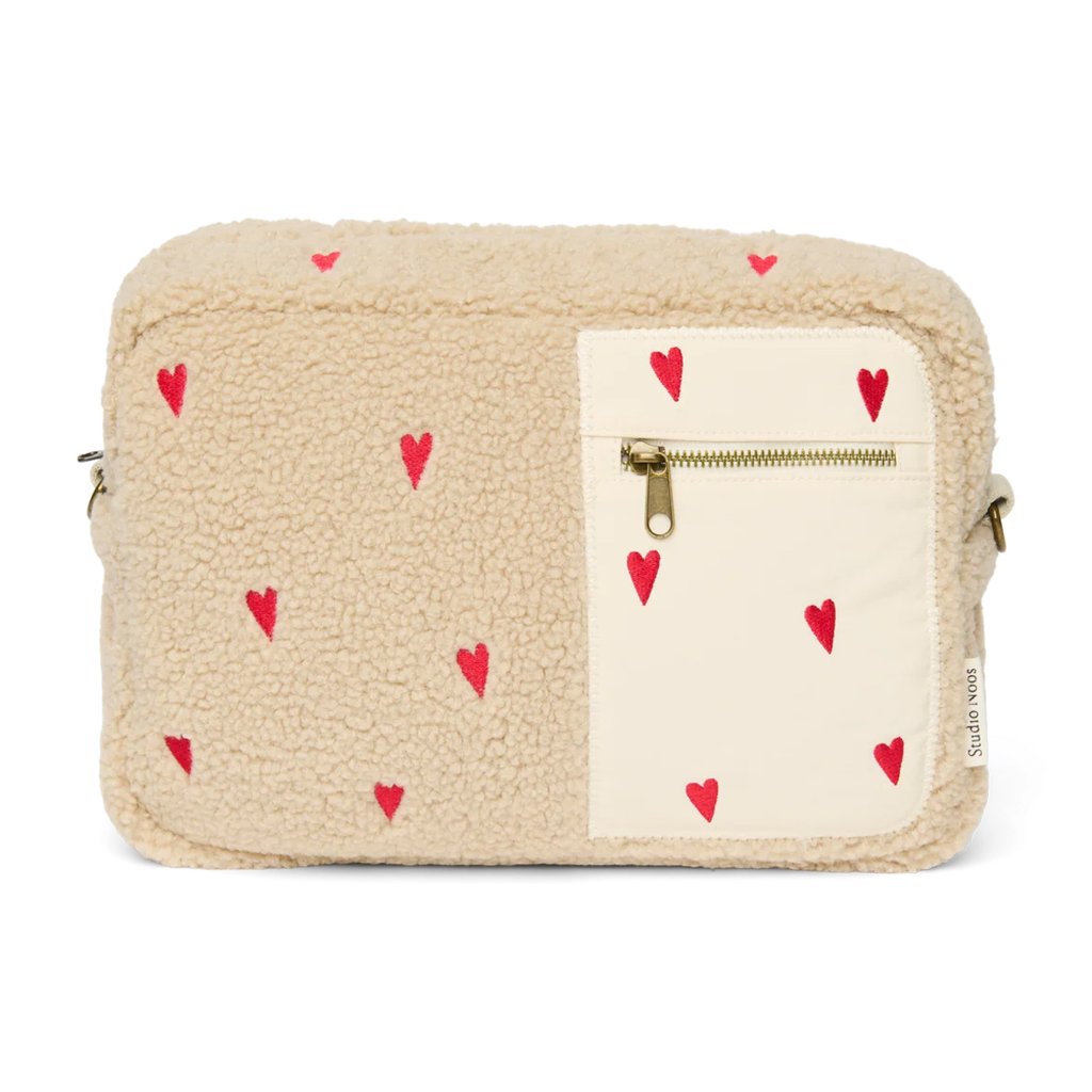 Studio Noos Kinderwagen Organizer Teddy Hearts – ecru