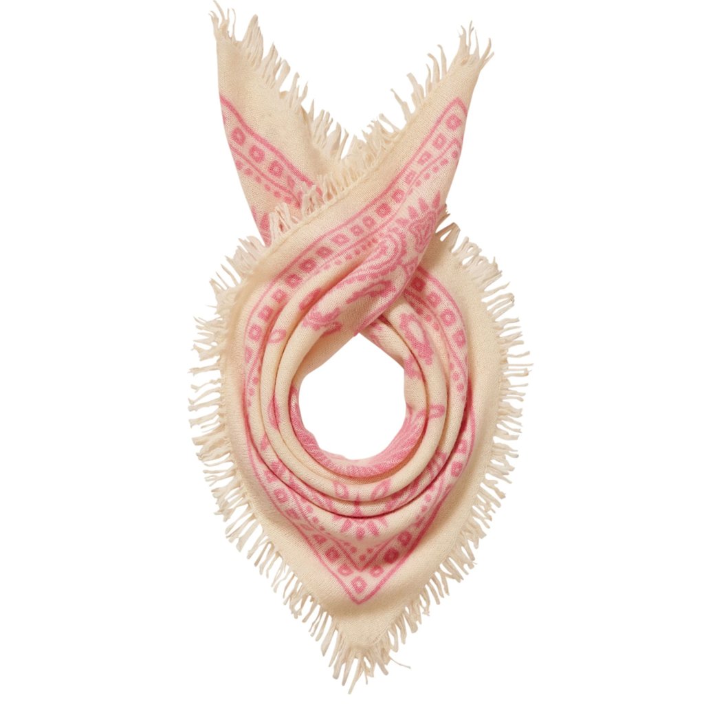 Purschoen Bandana-Tuch 60 × 60 cm Paisley Bloom White Pink