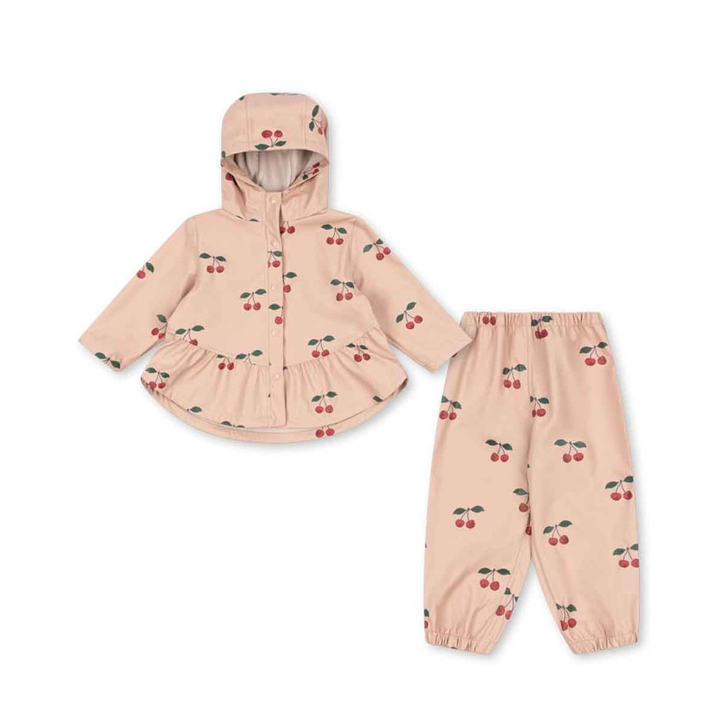 Konges Sløjd Regenbekleidungsset Faire Rain Ma Grande Cerise Blush