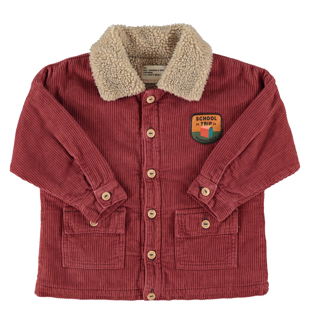 Piupiuchick Jacke Bordeaux mit Here we go-Print