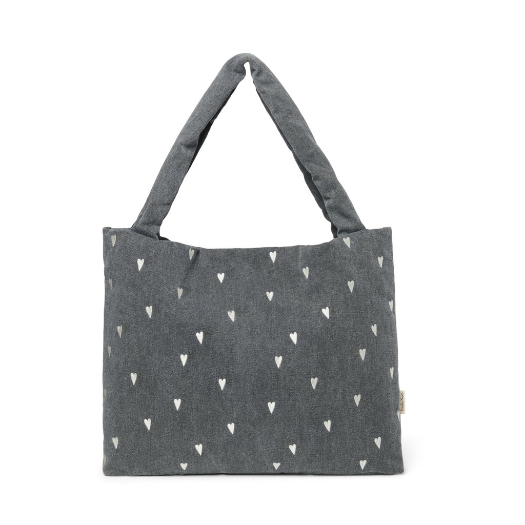Studio Noos Denim Mom-Bag Grey, Hearts