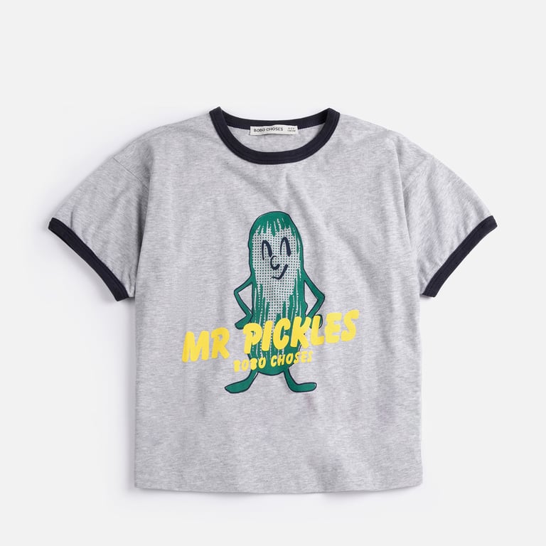 Bobo Choses Kinder T-Shirt Mr Pickles, heather grey