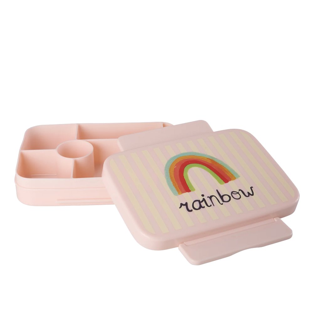 Rice Lunchbox mit 6 Fächern ABC Pink Rainbow Print