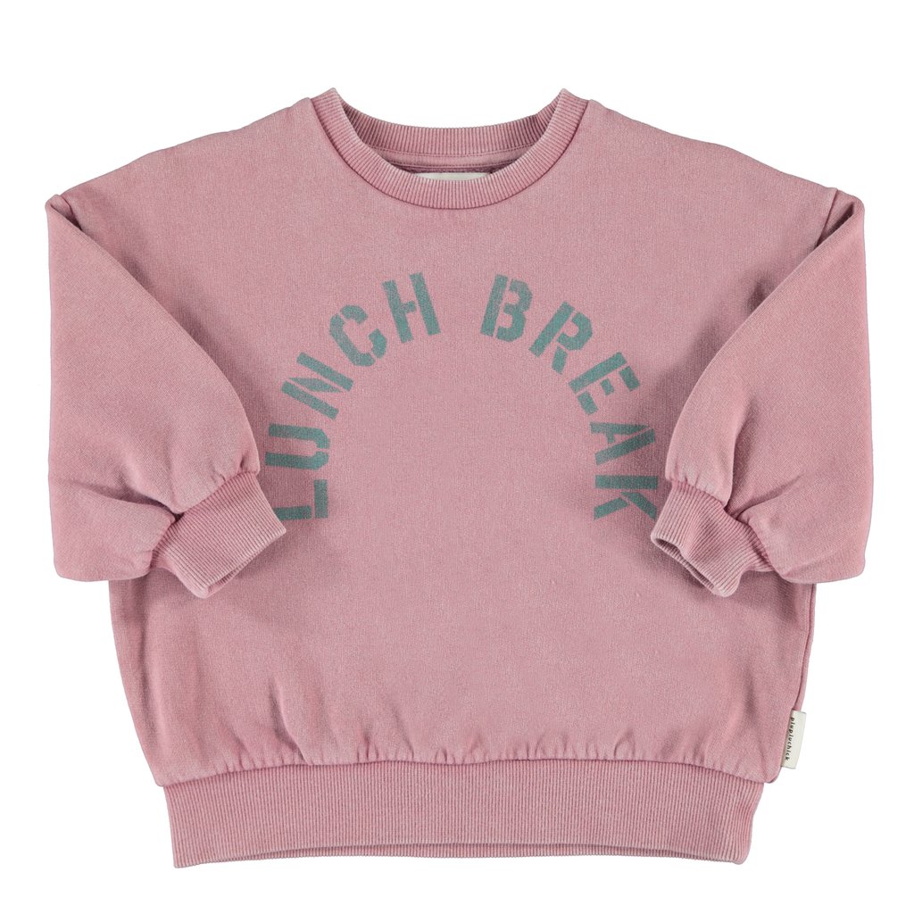 Piupiuchick Sweatshirt oversized, pink mit lunch break print
