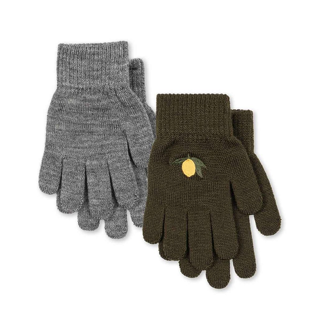 Konges Sløjd Fingerhandschuhe Filla Kombu Green (2er Pack)