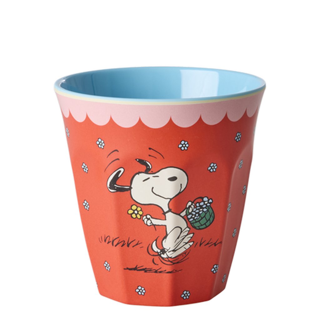 Rice x Peanuts Melamin Becher Medium mit Red Snoopy Print