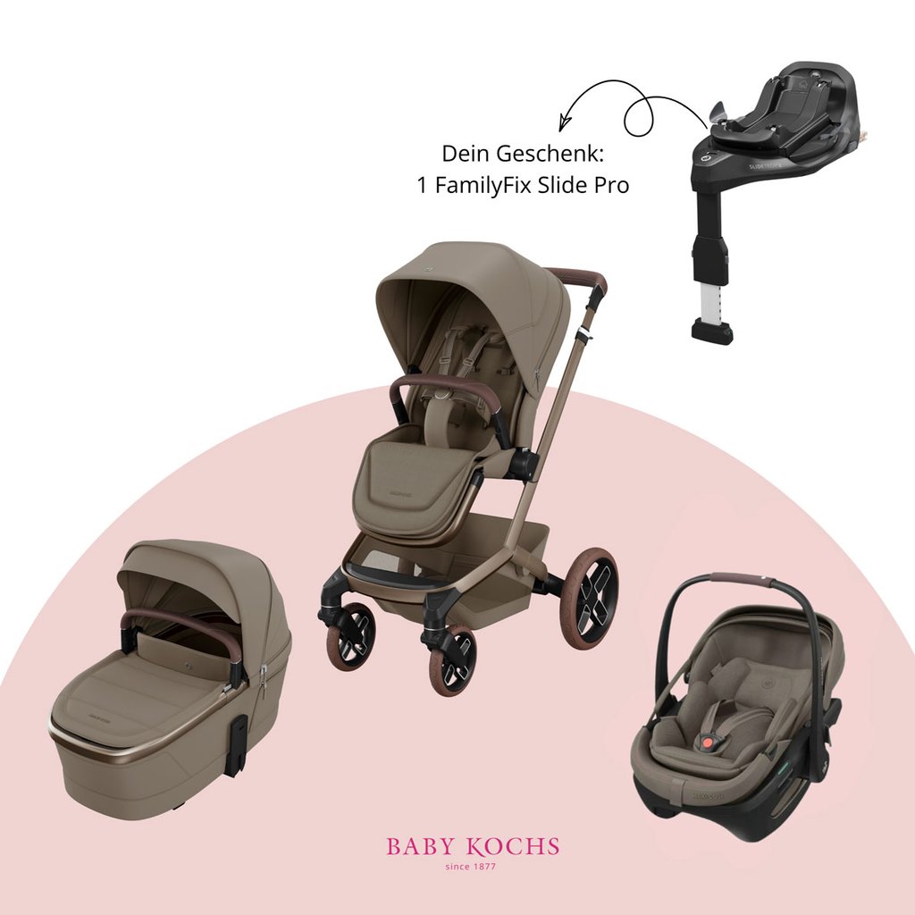 Maxi-Cosi Fame + Coral Slide Pro Bundle inkl. gratis FamilyFix Slide Pro