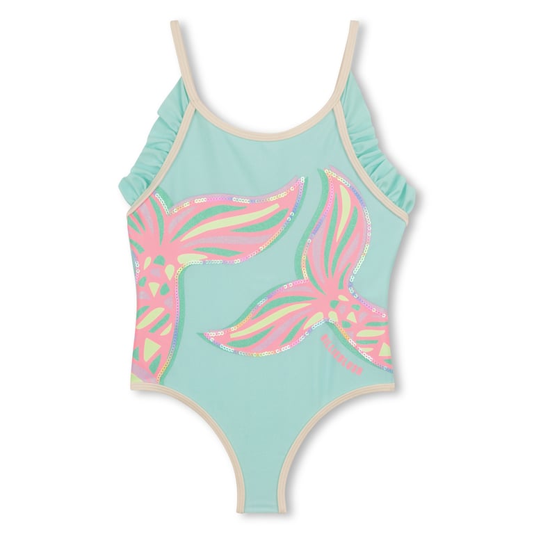 Billieblush Badeanzug mit Pailletten-Motiv & Rüschen, blue