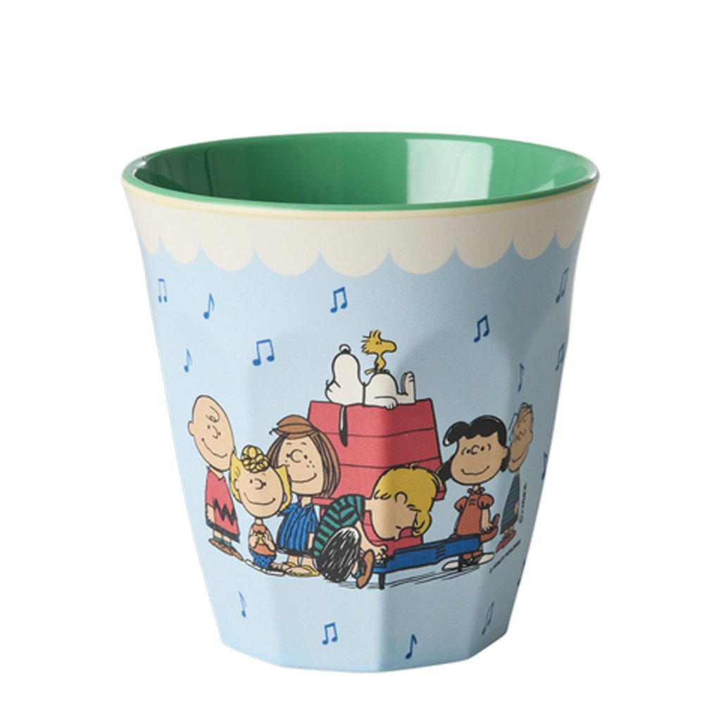 Rice x Peanuts Melamin Becher Medium mit Soft Blue Snoopy Print
