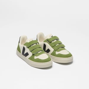 Veja Kindersneaker V-10 Leather Pure Black Kiwi