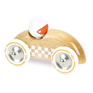 Vilac Kariertes GM Rallyeauto aus Massivholz Natur