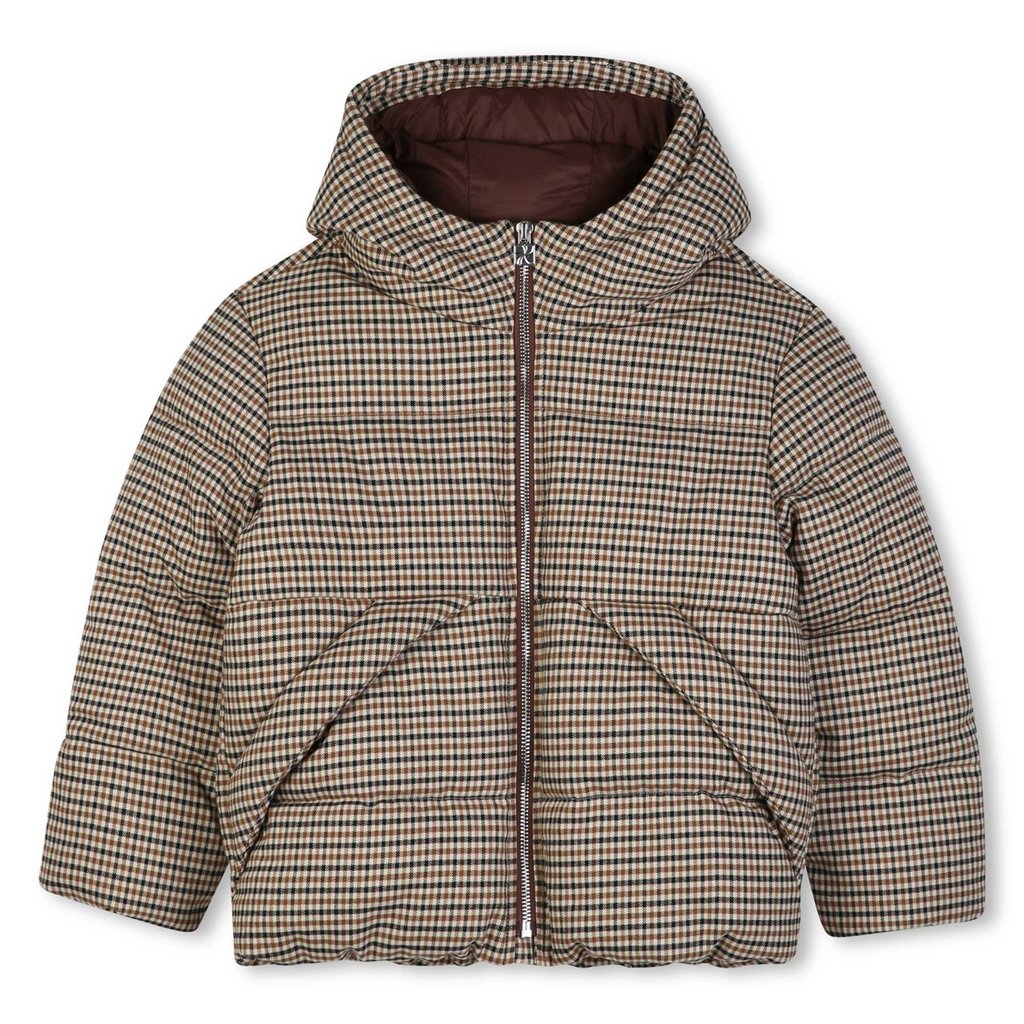 Kids around Steppjacke Karo, dunkel braun