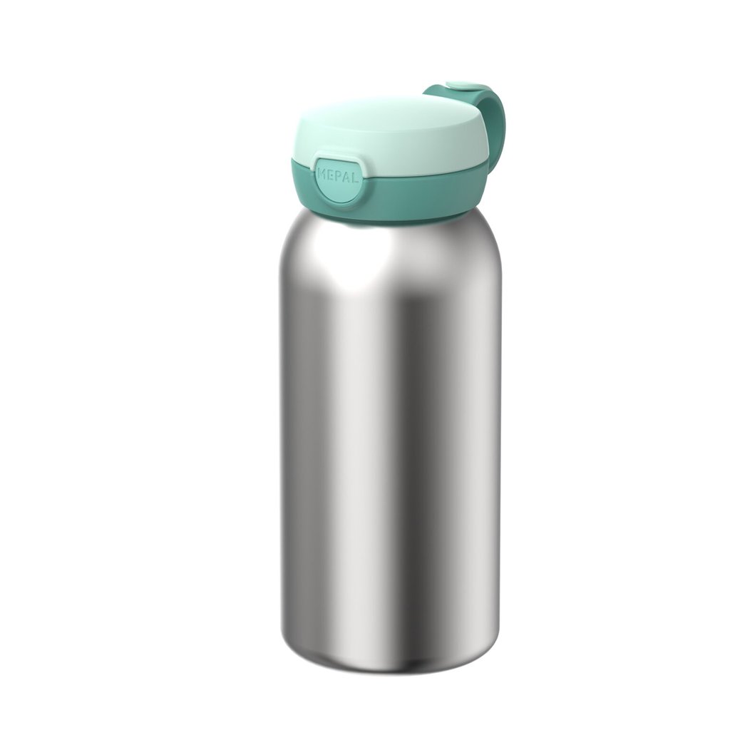 Mepal Edelstahl Trinkflasche Campus mit Klappdeckel 600 ml, Cool mint
