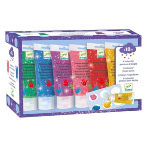 Djeco Fingerfarben - 6 Tuben Glitzer