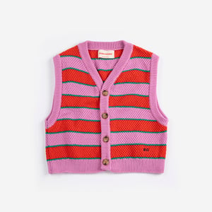 Bobo Choses Strickweste BC Striped, purple