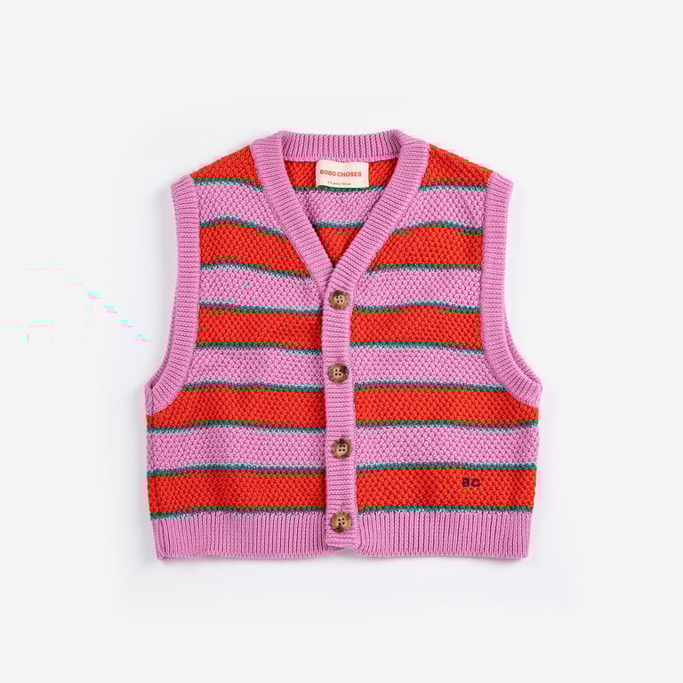 Bobo Choses Strickweste BC Striped, purple