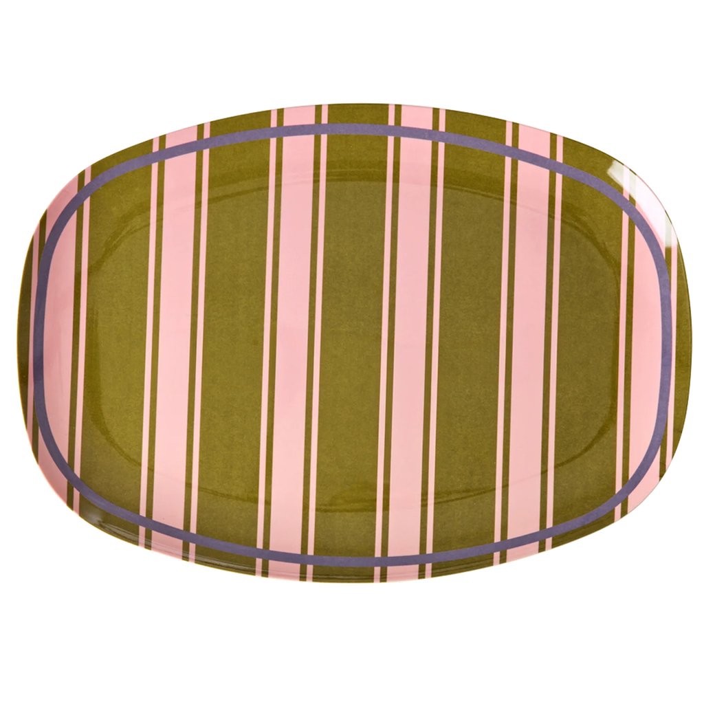 Rice Großer Melamin Teller rechteckig, Stripe Delight Print
