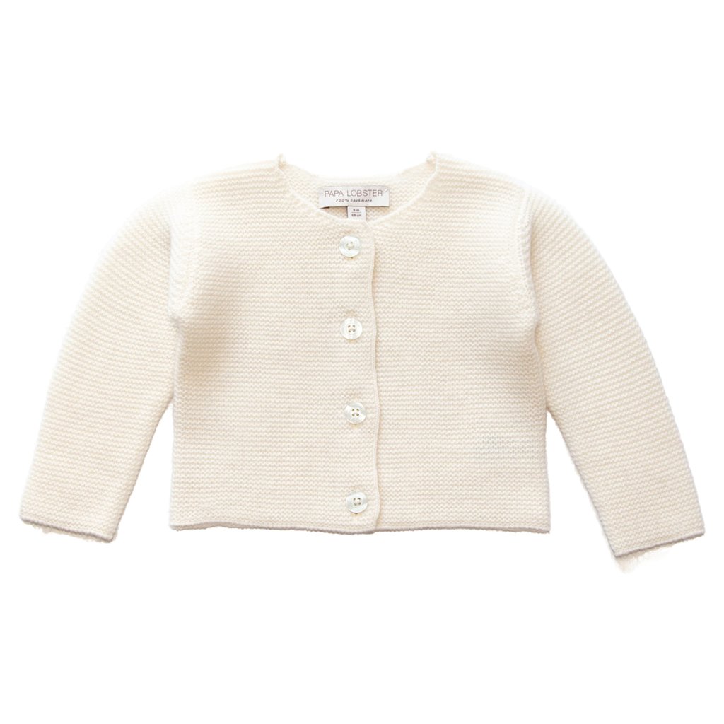 Papa Lobster Cardigan Pearl, weiß