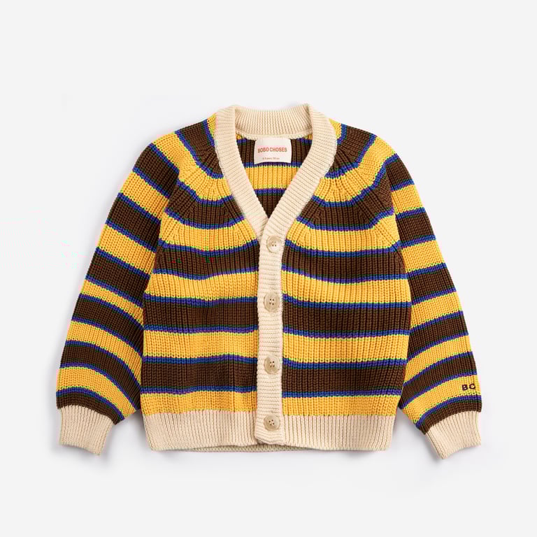 Bobo Choses Cardigan Strickjacke Striped, yellow