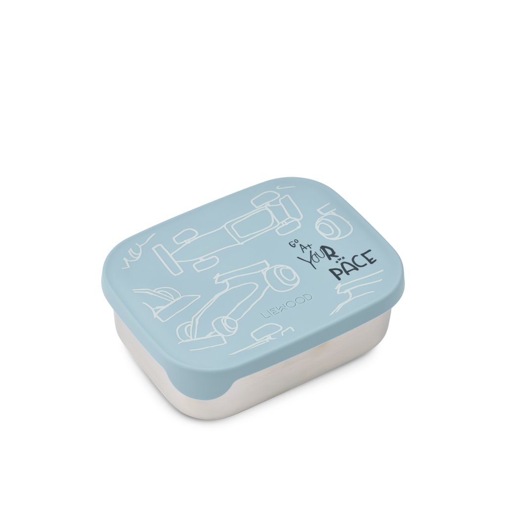 Liewood Lunchbox Arthur Race cars/ Beach blue
