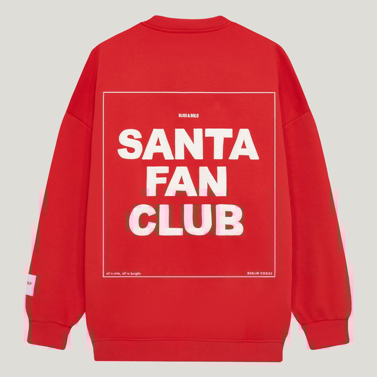Bliss & Bold Santa Fan Club Sweater (Erwachsene), Christmas-Red