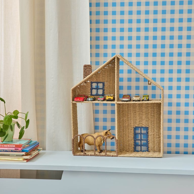 Rice Hausregal aus Papierseil, blau 1