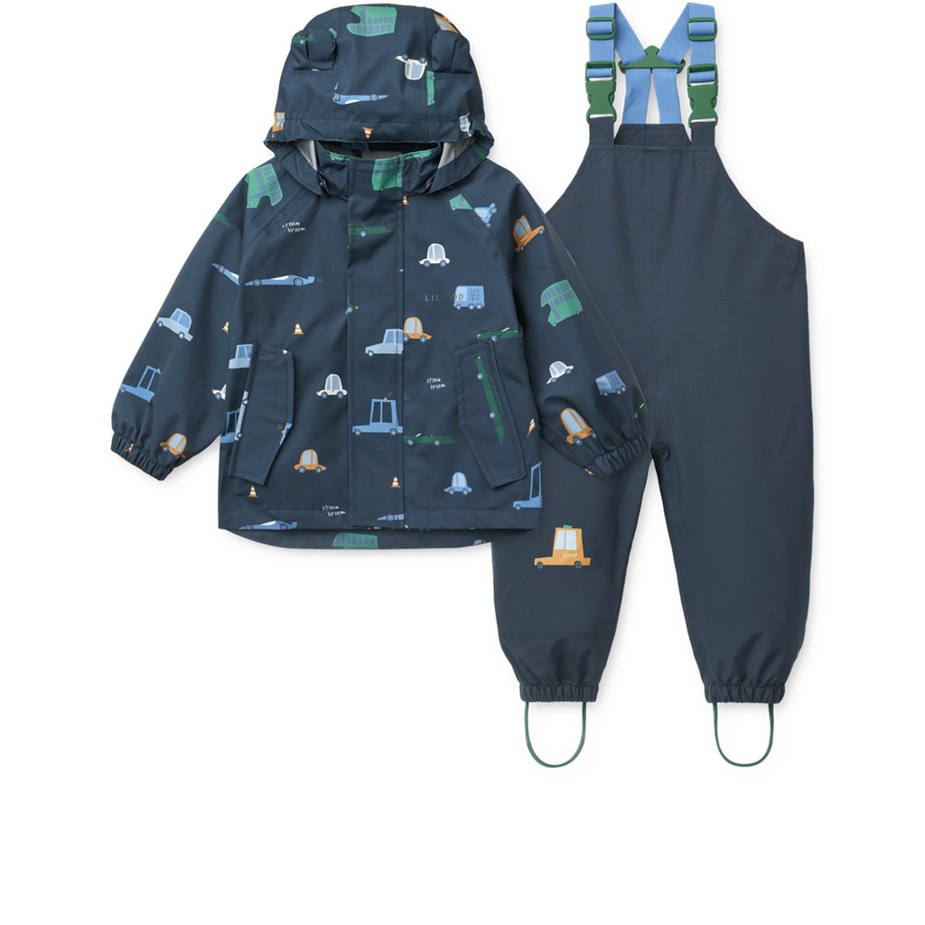 Liewood Regenbekleidungsset Manu, Cars/ Classic navy